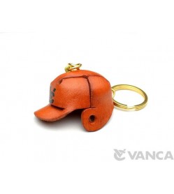 Baseball Helmet Leather Keychain(L)