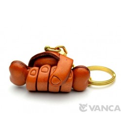 A Bone in Hand Leather Keychain(L)