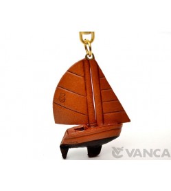 Sailboat Leather Keychain(L)