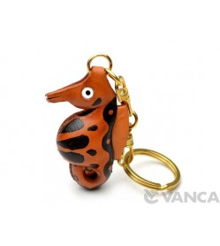 Sea Horse Leather Keychain(L)