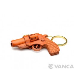 Gun (Pistol) Leather Keychain(L)