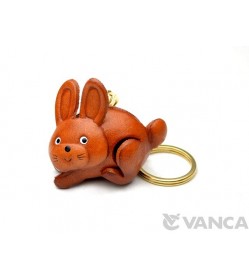 Rabbit Japanese Leather Keychain(L)