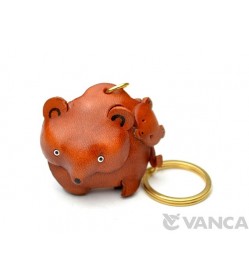 Bear Family Leather Keychain(L)