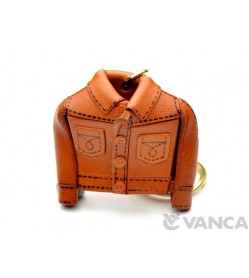 Jeans Jacket Leather Keychain(L)