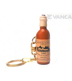 Wine Bottle Leather Keychain(L)