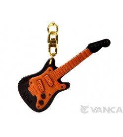 Electric Guitar Leather Keychain(L)