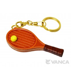 Tennis Racket Leather Keychain(L)