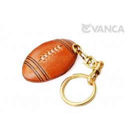 Rugby Ball/American Football Leather Keychain