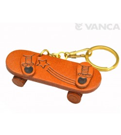Skate Board Leather Keychain(L)