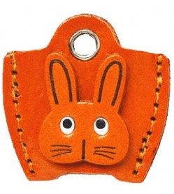 Leather Key Cover Cap Keychain Rabbit