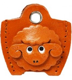 Leather Key Cover Cap Keychain Sheep