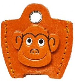 Leather Key Cover Cap Keychain Monkey