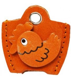 Leather Key Cover Cap Keychain Rooster