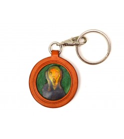 Munch's The Scream Leather plate Keychain