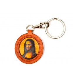 Da Vinci's Mona Lisa Leather plate Keychain