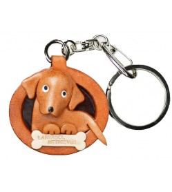 Labrador Retriever Leather Dog plate Keychain