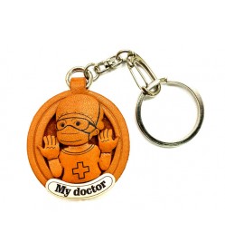 Thank you my Doctor leather plate keychain
