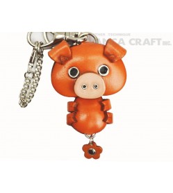 Pig Handmade Leather Animal/Bag Charm 