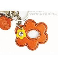 Symbols  "Flower" Leather Keychain Bag Charm
