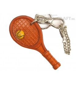 Tennis Racket Handmade Leather Sports/Bag Charm