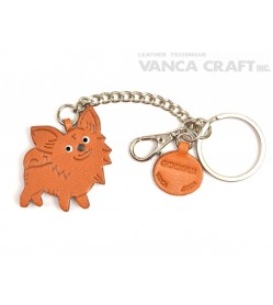 Chihuahua Long Haird Leather Ring Charm #26059