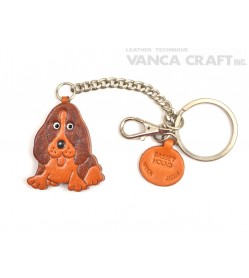 Basset Hound Leather Ring Charm #26055