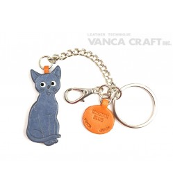 Russian Blue Leather Ring Charm #26080