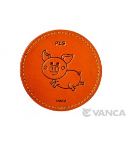 Leather Coaster Pig