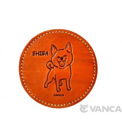 Leather Coaster Shiba