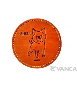 Leather Coaster Shiba