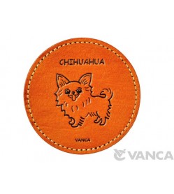 Leather Coaster Chihuahua Long Haird 