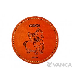 Leather Coaster Yorkshire Terrier