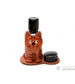 Cat Japanese Leather Seal Stand #26289