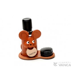 Mouse Japanese Leather Seal Stand #26295