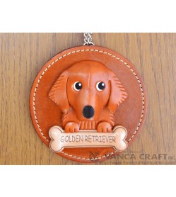 Golden Retriever Leather Wall Deco