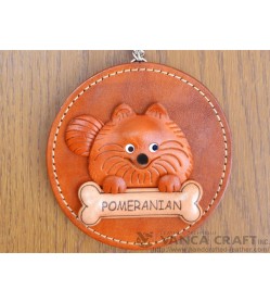 Pomeranian Leather Wall Deco