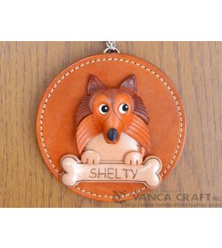 Shetland Sheepdog Leather Wall Deco