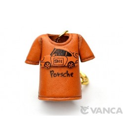 Porsche T-shirt Leather Keychain