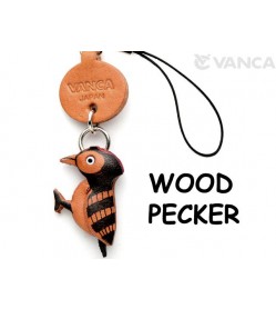 WoodPecker 3D Leather Bird/Animal Cellularphone Charm Animal