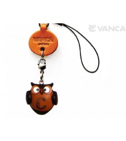 Owl C Leather Cellularphone Charm Alphabet