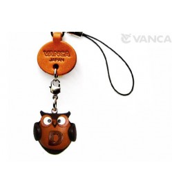 Owl D Leather Cellularphone Charm Alphabet