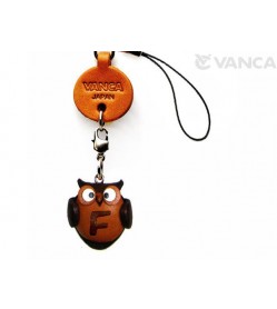 Owl F Leather Cellularphone Charm Alphabet