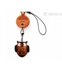 Owl H Leather Cellularphone Charm Alphabet