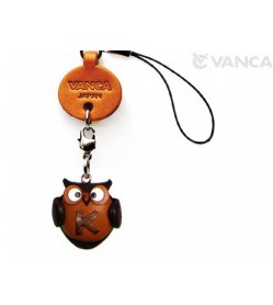 Owl K Leather Cellularphone Charm Alphabet