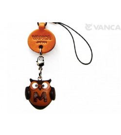 Owl M Leather Cellularphone Charm Alphabet