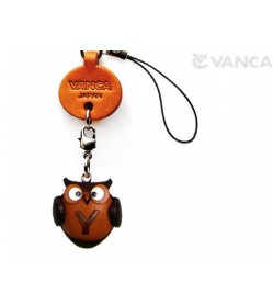 Owl Y Leather Cellularphone Charm Alphabet