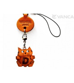 Cat D Leather Cellularphone Charm Alphabet