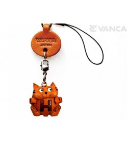 Cat H Leather Cellularphone Charm Alphabet