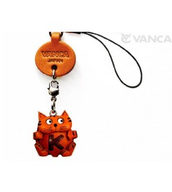 Cat K Leather Cellularphone Charm Alphabet