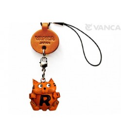 Cat R Leather Cellularphone Charm Alphabet